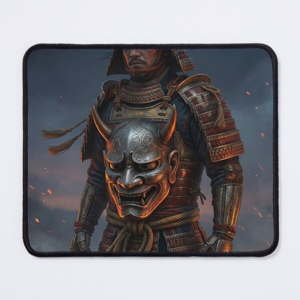 Item preview, Samurai Warrior with Oni Mask in Burning Battlefield – Mori no Akari Series designed and sold by Mori-no-Akari.