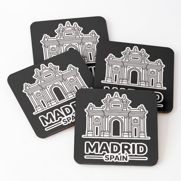 Item preview, Madrid Arch Outline T-Shirt | Minimal Travel Architecture Design designed and sold by Timeless Design.