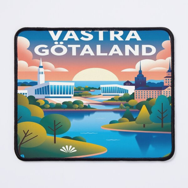 Item preview, Västra Götaland Göta Älv Scenic Illustration | Scandinavian Sweden Landscape Wall Art designed and sold by Sushikidsntoddlers.