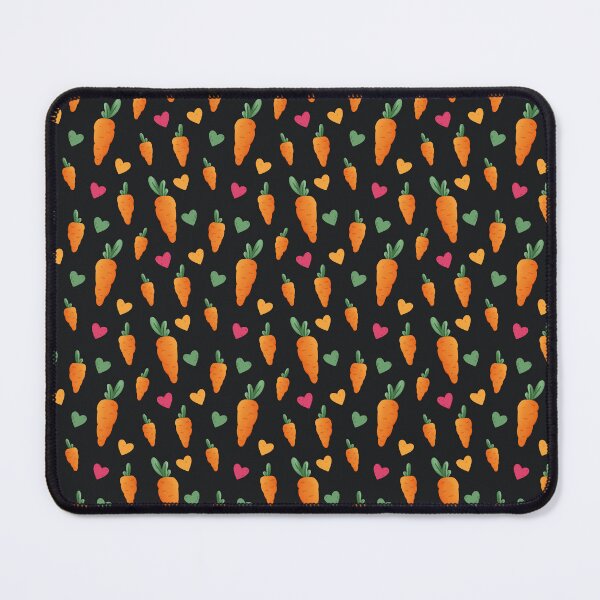 Item preview, Cute Carrot And Hearts Pattern On Black designed and sold by EL-Lebedenko.