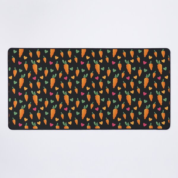 Item preview, Cute Carrot And Hearts Pattern On Black designed and sold by EL-Lebedenko.