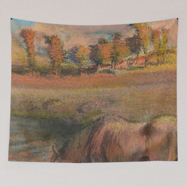 Item preview, Cheval Au Bord De La Mare by Edgar Degas: Impressionist Pastel Landscape Poster designed and sold by artofuniverse.