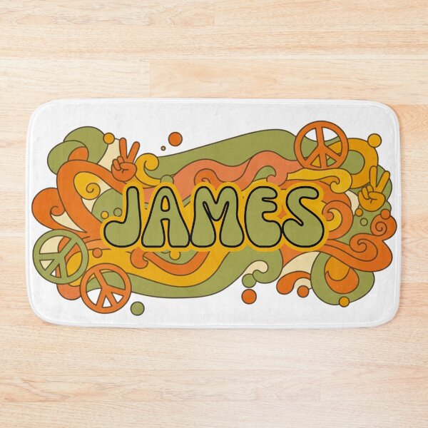 Item preview, Copy of Copy of James Retro Groovy 70s Peace Sign Name Art designed and sold by MBBialyPiksel.