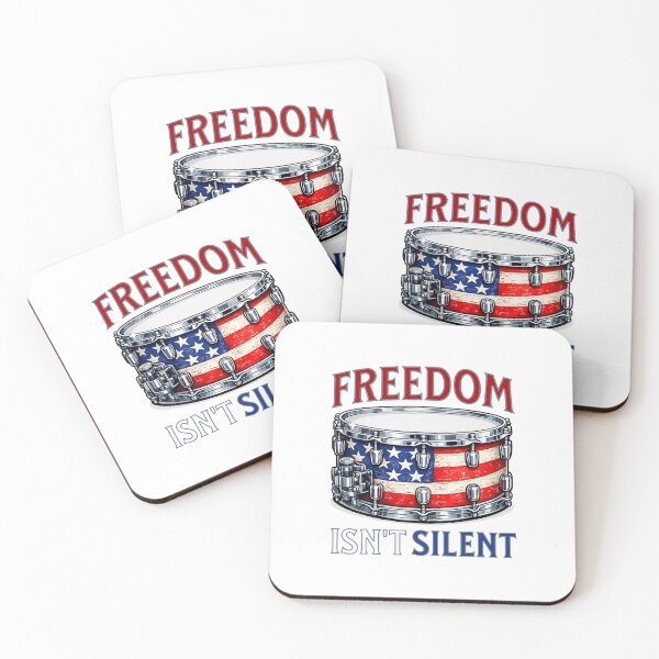 Item preview, Freedom Isnt Silent Patriotic Drummer designed and sold by clarabersetart.