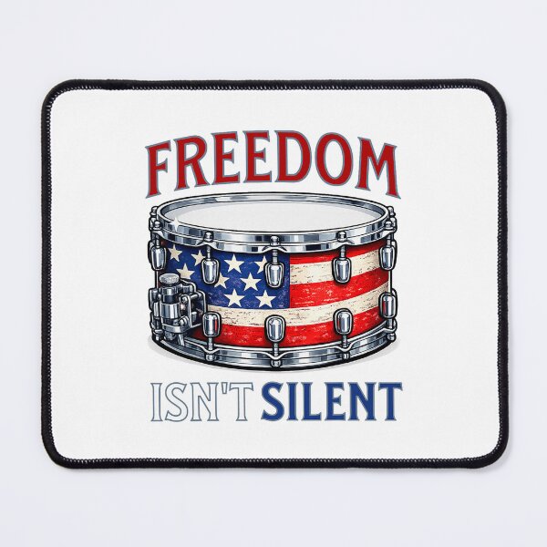 Item preview, Freedom Isnt Silent Patriotic Drummer designed and sold by clarabersetart.