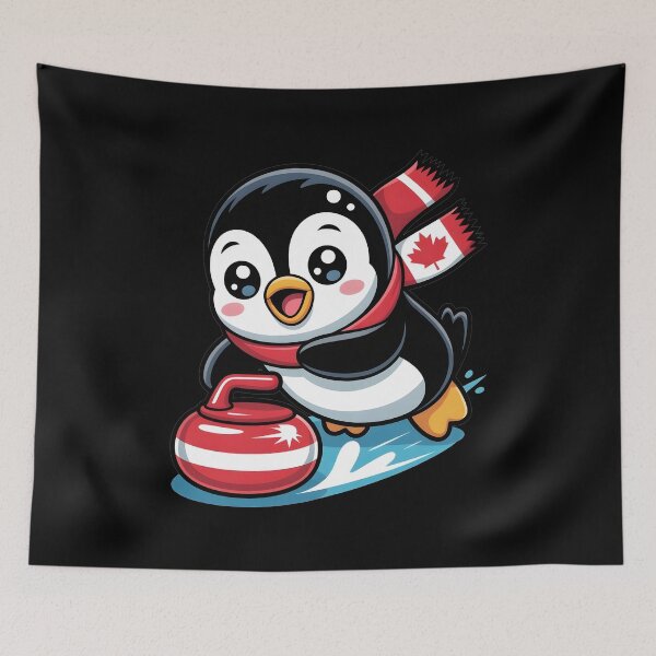 Item preview, Canadian Curling Penguin designed and sold by 404wearpl.