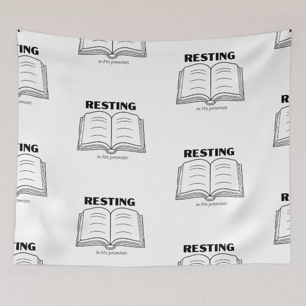 Item preview, Resting In His Promises – Christian Faith Typography T-Shirt Design designed and sold by CrossCrafted.