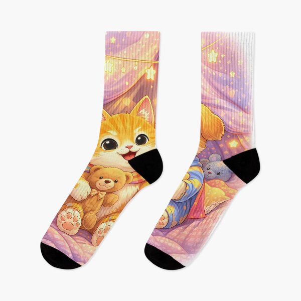 Item preview, Starry Sleepover Heroes – Cute Kitten & Puppy Cozy Tent with Teddy Bears | Kawaii Furfolkz Bedtime Art designed and sold by Furfolkz.