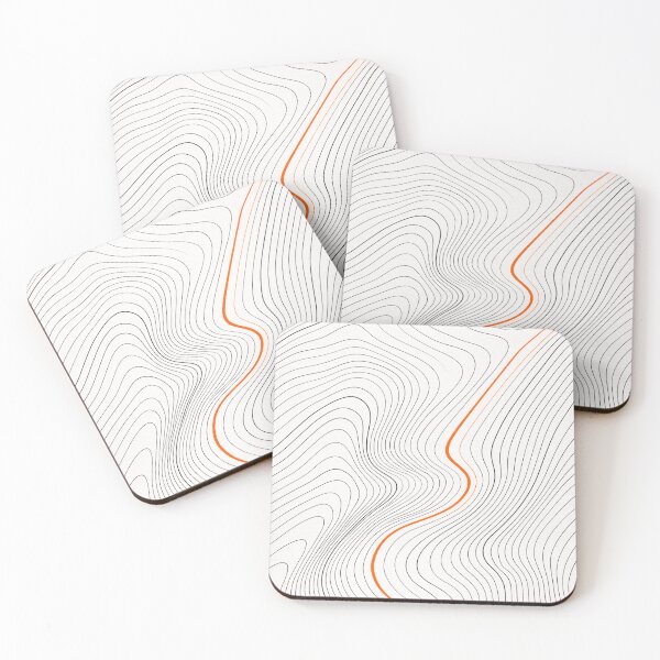 Item preview, Minimal Topographic Lines with Orange Accent designed and sold by Home Art And Decor.