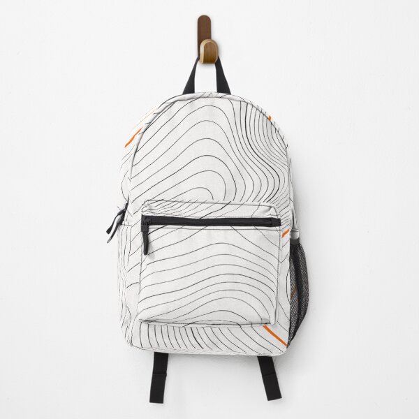 Item preview, Minimal Topographic Lines with Orange Accent designed and sold by Home Art And Decor.