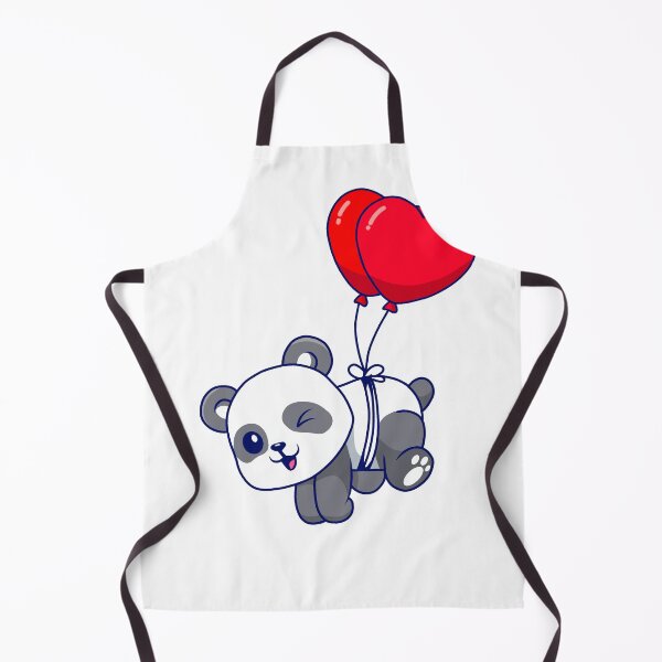 Item preview, Cute Kawaii Panda With Heart Balloons designed and sold by pheladii.