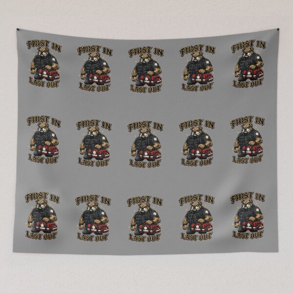 Item preview, First In Last Out EMT Bulldog – Emergency Medical Hero Art designed and sold by ClinicalHubs.