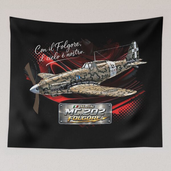 Item preview, Macchi C.202 Folgore Italian WWII Fighter Plane Illustration designed and sold by Aerolovers.