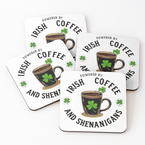 Item preview, Powered By Irish Coffee And Shenanigans - Funny St Patricks Day designed and sold by Frame of Mind .