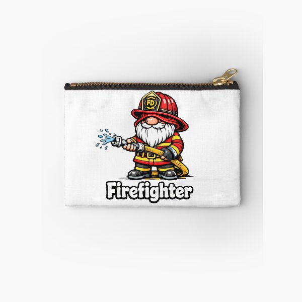 Item preview, Firefighter Gnome – Cute Fireman Holding Hose Cartoon Design designed and sold by Moriarty's Digital Visions.