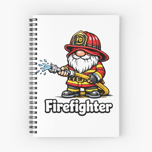 Item preview, Firefighter Gnome – Cute Fireman Holding Hose Cartoon Design designed and sold by Moriarty's Digital Visions.