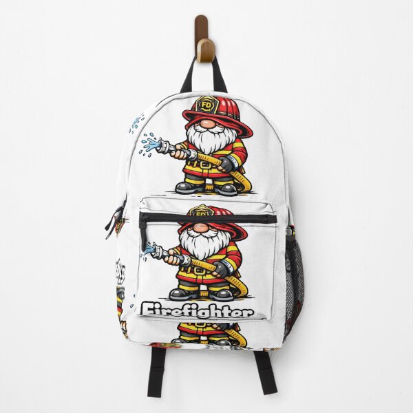 Item preview, Firefighter Gnome – Cute Fireman Holding Hose Cartoon Design designed and sold by Moriarty's Digital Visions.