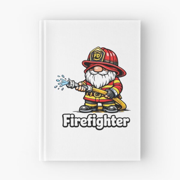Item preview, Firefighter Gnome – Cute Fireman Holding Hose Cartoon Design designed and sold by Moriarty's Digital Visions.