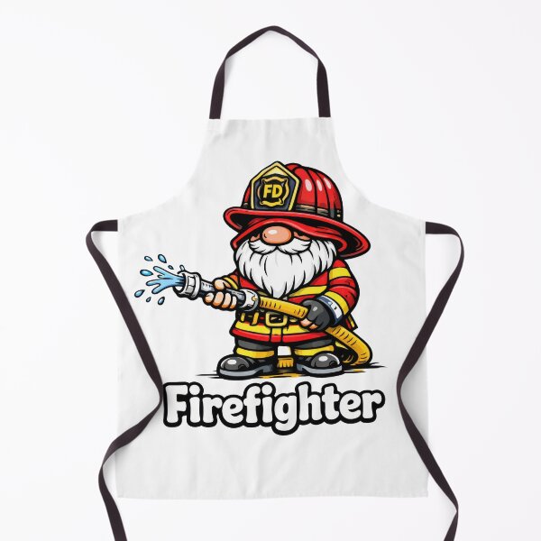 Item preview, Firefighter Gnome – Cute Fireman Holding Hose Cartoon Design designed and sold by Moriarty's Digital Visions.