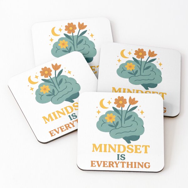 Item preview, Mindset Is Everything Floral Brain Inspirational Quote. designed and sold by The-T-In-Retro.
