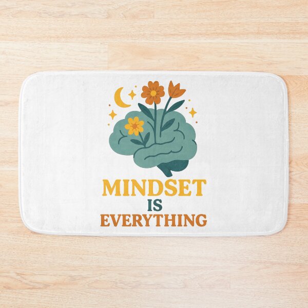 Item preview, Mindset Is Everything Floral Brain Inspirational Quote. designed and sold by The-T-In-Retro.