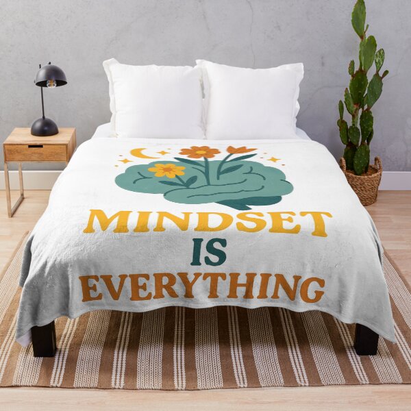 Item preview, Mindset Is Everything Floral Brain Inspirational Quote. designed and sold by The-T-In-Retro.