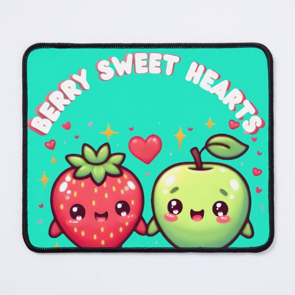 Item preview, Berry Sweet Hearts – Cute Strawberry and Apple Couple Valentine Love Illustration designed and sold by HopeAndHustle.