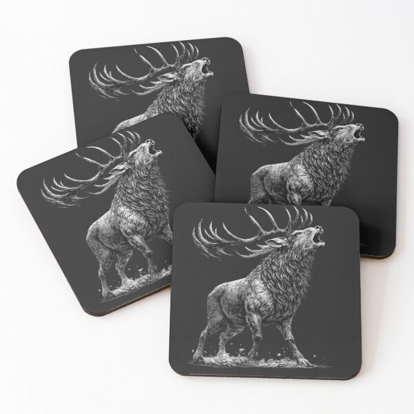 Item preview, Roaring Stag Tribal Line Art designed and sold by acsai.