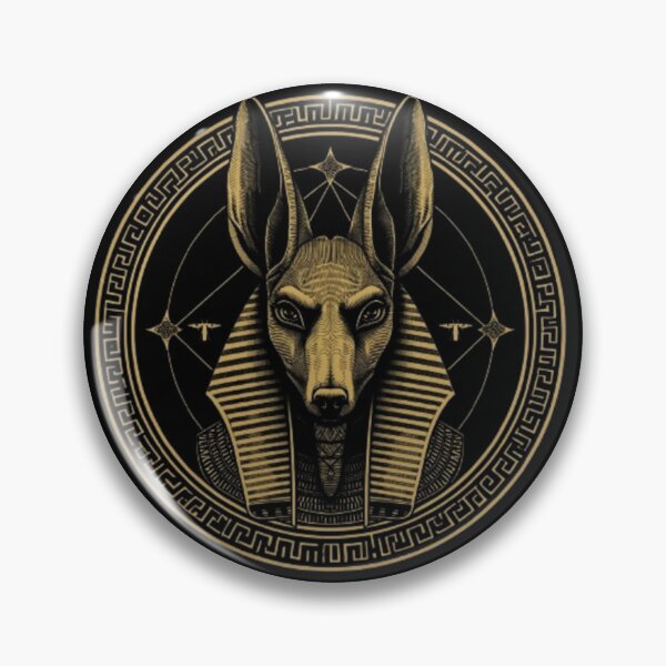 Item preview, Ancient Egyptian Anubis God Gold Mandala - Mythology Art designed and sold by YTAStudio.