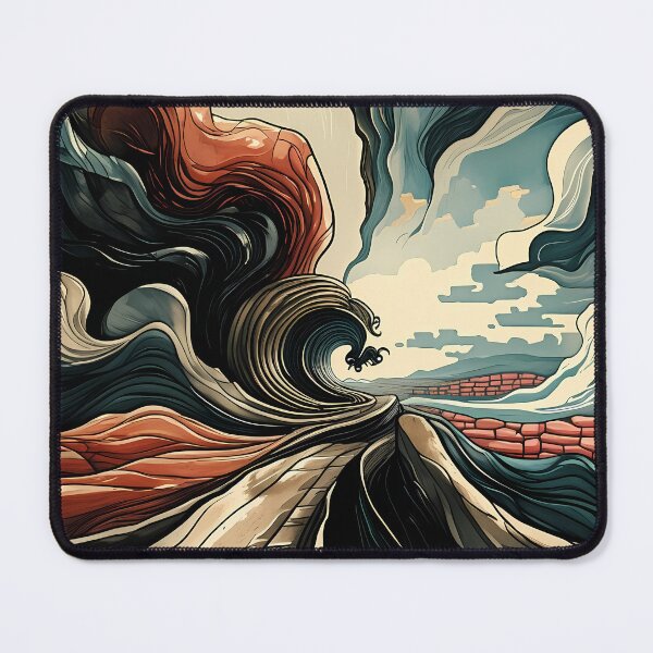 Item preview, Surreal Wave Canyon: Dreamlike Ocean & Desert Landscape Art designed and sold by artearcade.