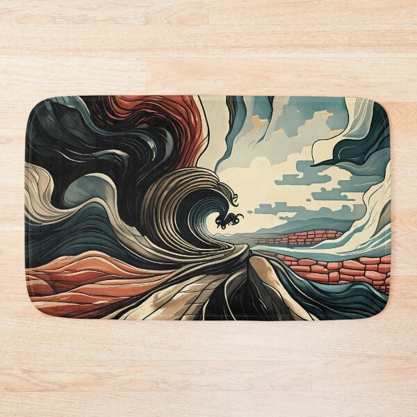 Item preview, Surreal Wave Canyon: Dreamlike Ocean & Desert Landscape Art designed and sold by artearcade.