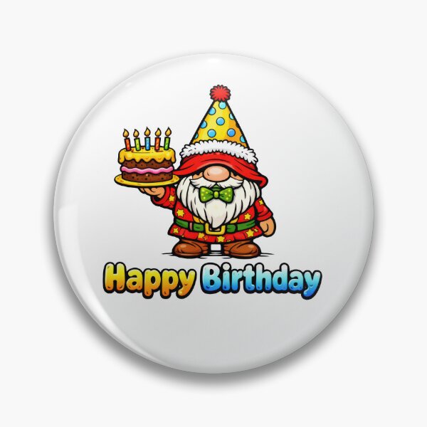Item preview, Happy Birthday Gnome – Cute Party Gnome with Cake designed and sold by Moriarty's Digital Visions.