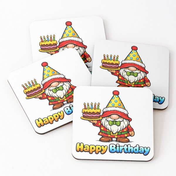 Item preview, Happy Birthday Gnome – Cute Party Gnome with Cake designed and sold by Moriarty's Digital Visions.