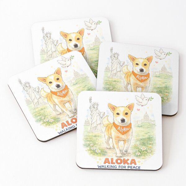 Item preview, Aloka Walking for Peace – Watercolor Dog for Kindness & Harmony designed and sold by ThaiArtShop.