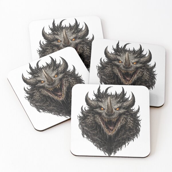 Item preview, Demonic rhino creature with fiery eyes designed and sold by bebeshoppl.