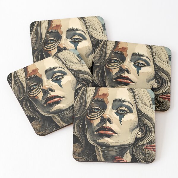 Item preview, Broken Beauty: Surreal Woman Portrait with Cracked Skin & Emotional Tears Art designed and sold by artearcade.