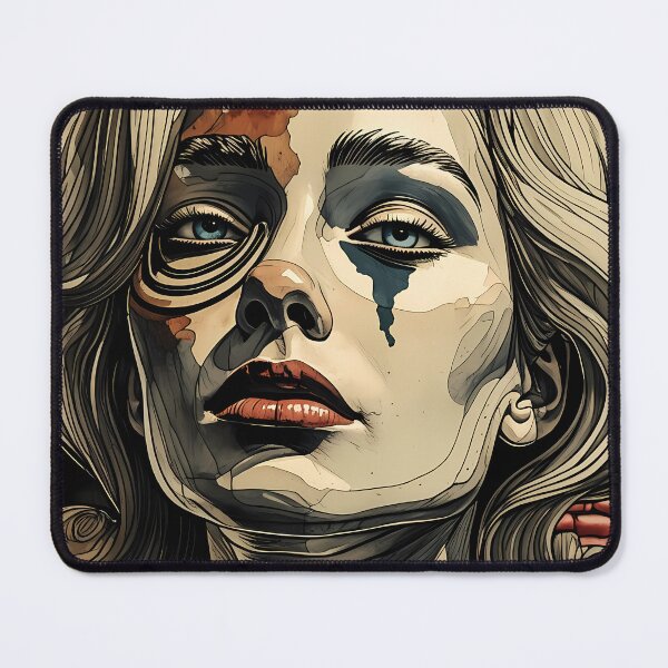Item preview, Broken Beauty: Surreal Woman Portrait with Cracked Skin & Emotional Tears Art designed and sold by artearcade.