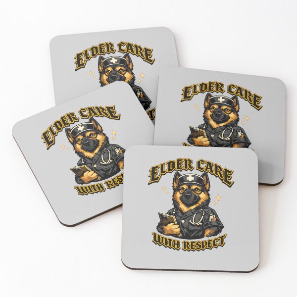 Item preview, Elder Care With Respect – Geriatric Nurse Dog Illustration designed and sold by ClinicalHubs.