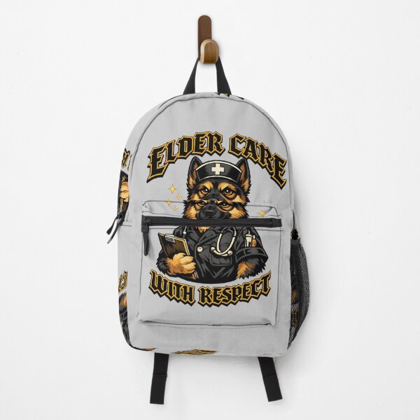 Item preview, Elder Care With Respect – Geriatric Nurse Dog Illustration designed and sold by ClinicalHubs.