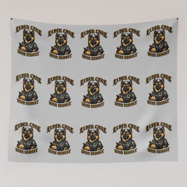 Item preview, Elder Care With Respect – Geriatric Nurse Dog Illustration designed and sold by ClinicalHubs.