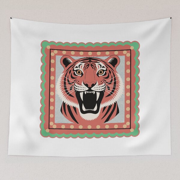 Item preview, Retro Tiger Power – Vintage Tiger Head | Bold Geometric Wildlife Art designed and sold by paulo silveira.