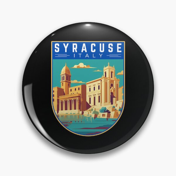 Item preview, Syracuse in Sicily, Italy, Vintage Travel Art Badge designed and sold by MaateoDesign.