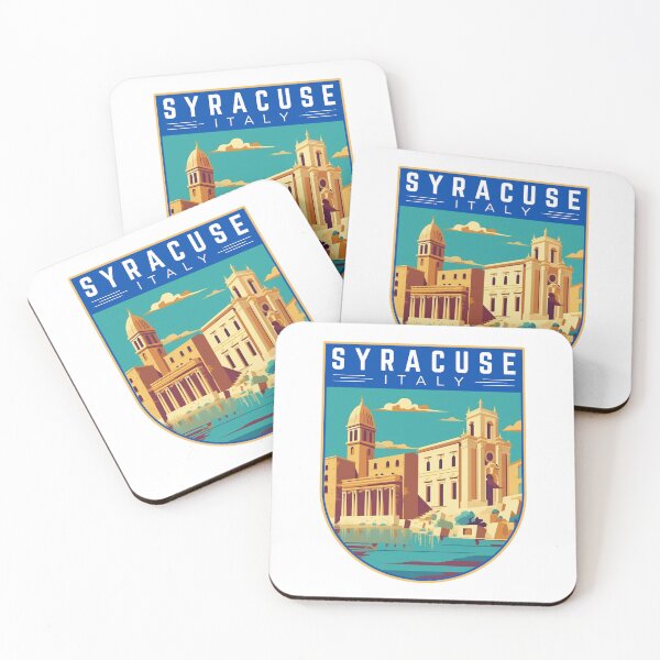 Item preview, Syracuse in Sicily, Italy, Vintage Travel Art Badge designed and sold by MaateoDesign.