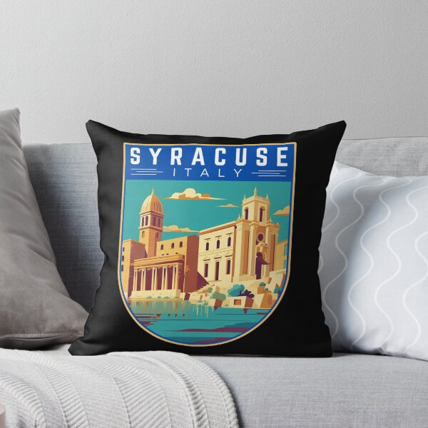 Item preview, Syracuse in Sicily, Italy, Vintage Travel Art Badge designed and sold by MaateoDesign.