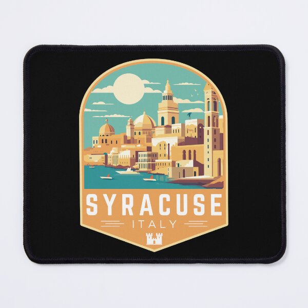 Item preview, Syracuse in Sicily, Italy Retro Travel Art Badge designed and sold by MaateoDesign.