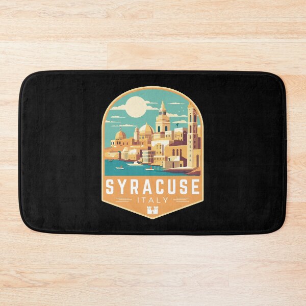 Item preview, Syracuse in Sicily, Italy Retro Travel Art Badge designed and sold by MaateoDesign.