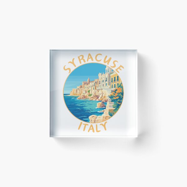 Item preview, Syracuse in Sicily, Italy Retro Travel Art Circle Emblem designed and sold by MaateoDesign.