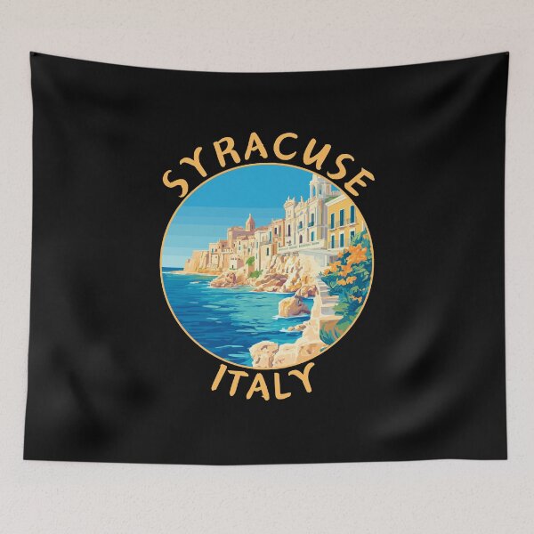 Item preview, Syracuse in Sicily, Italy Retro Travel Art Circle Emblem designed and sold by MaateoDesign.