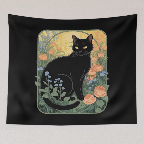 Item preview, Cottagecore Aesthetic Cat Flowers Nature Garden Lover Women designed and sold by angolinnArt.
