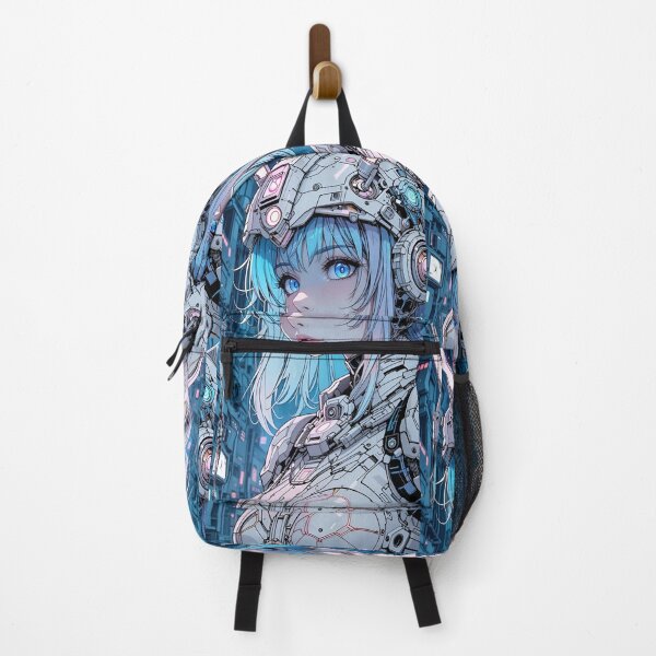 Item preview, Cyberpunk Android Girl with Neon Blue Eyes | Futuristic Anime Art designed and sold by Dyan4.